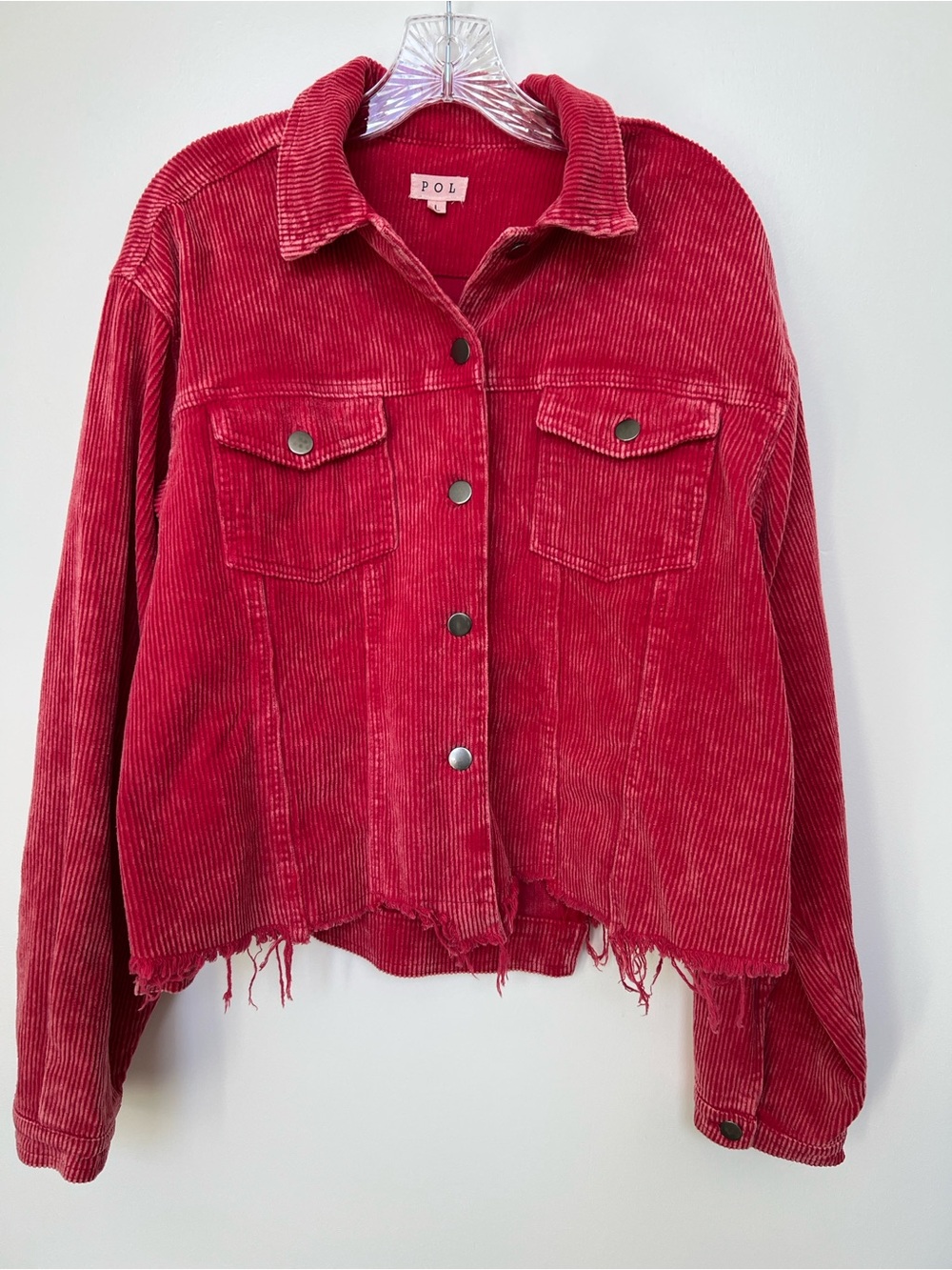 POL Women's Red Corduroy Jacket